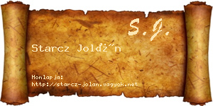 Starcz Jolán névjegykártya