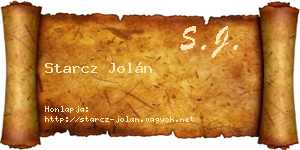 Starcz Jolán névjegykártya